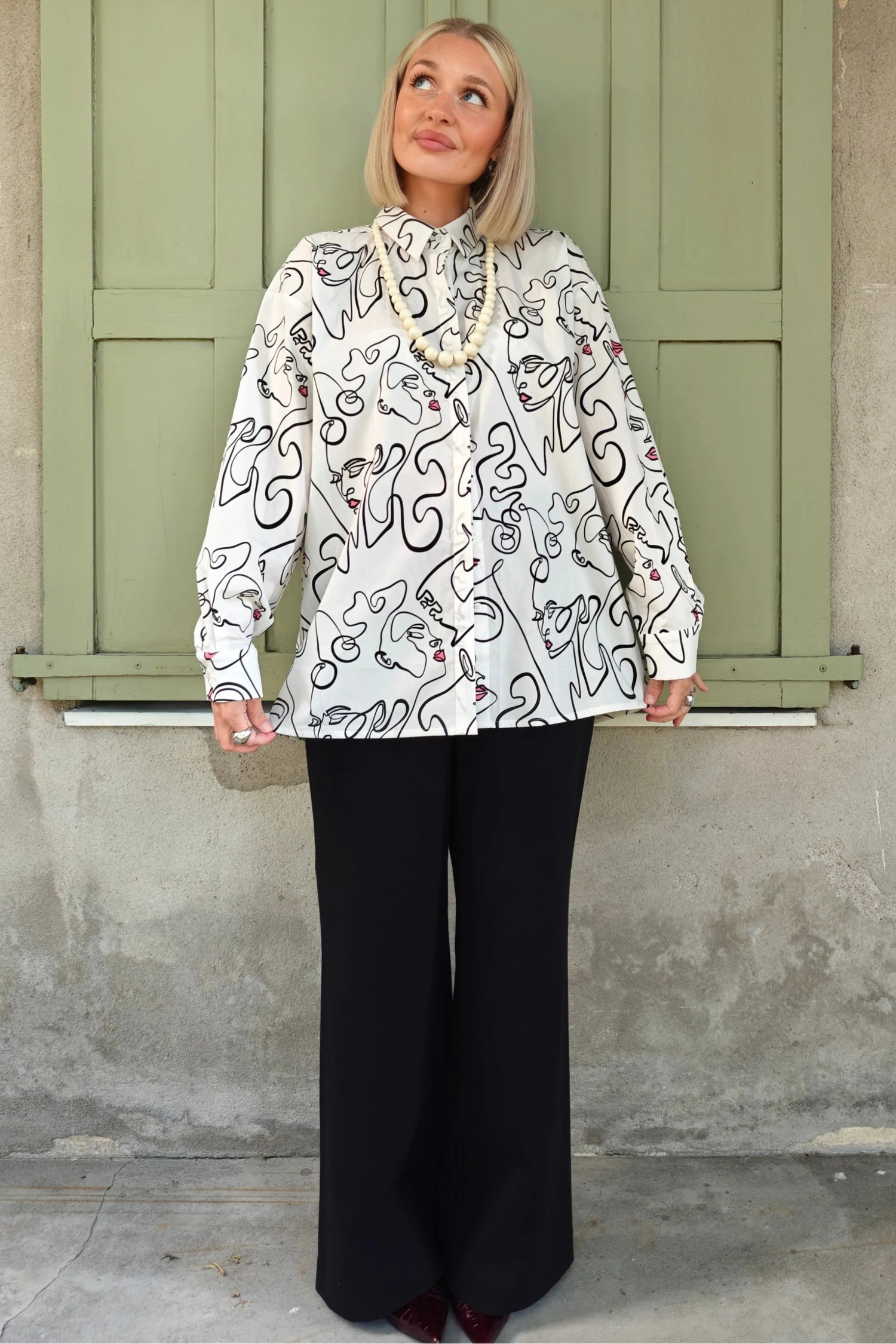 PRE-ORDER: Free Oversized Shirt, Lipstick, White