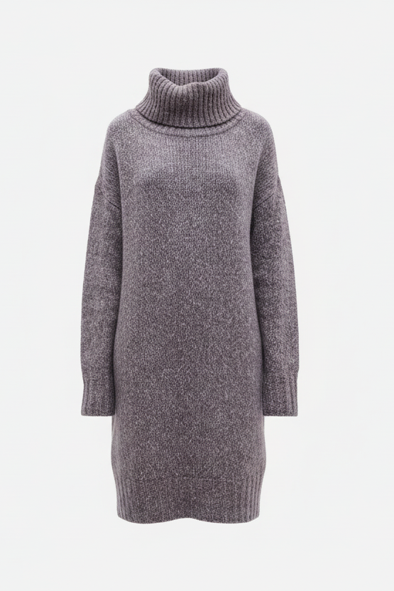TUBE DRESS, Fluffy knit, Granit Grey