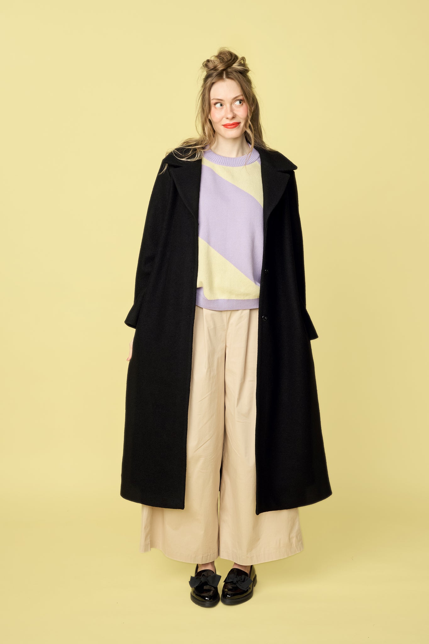 COZY WOOL COAT, Black