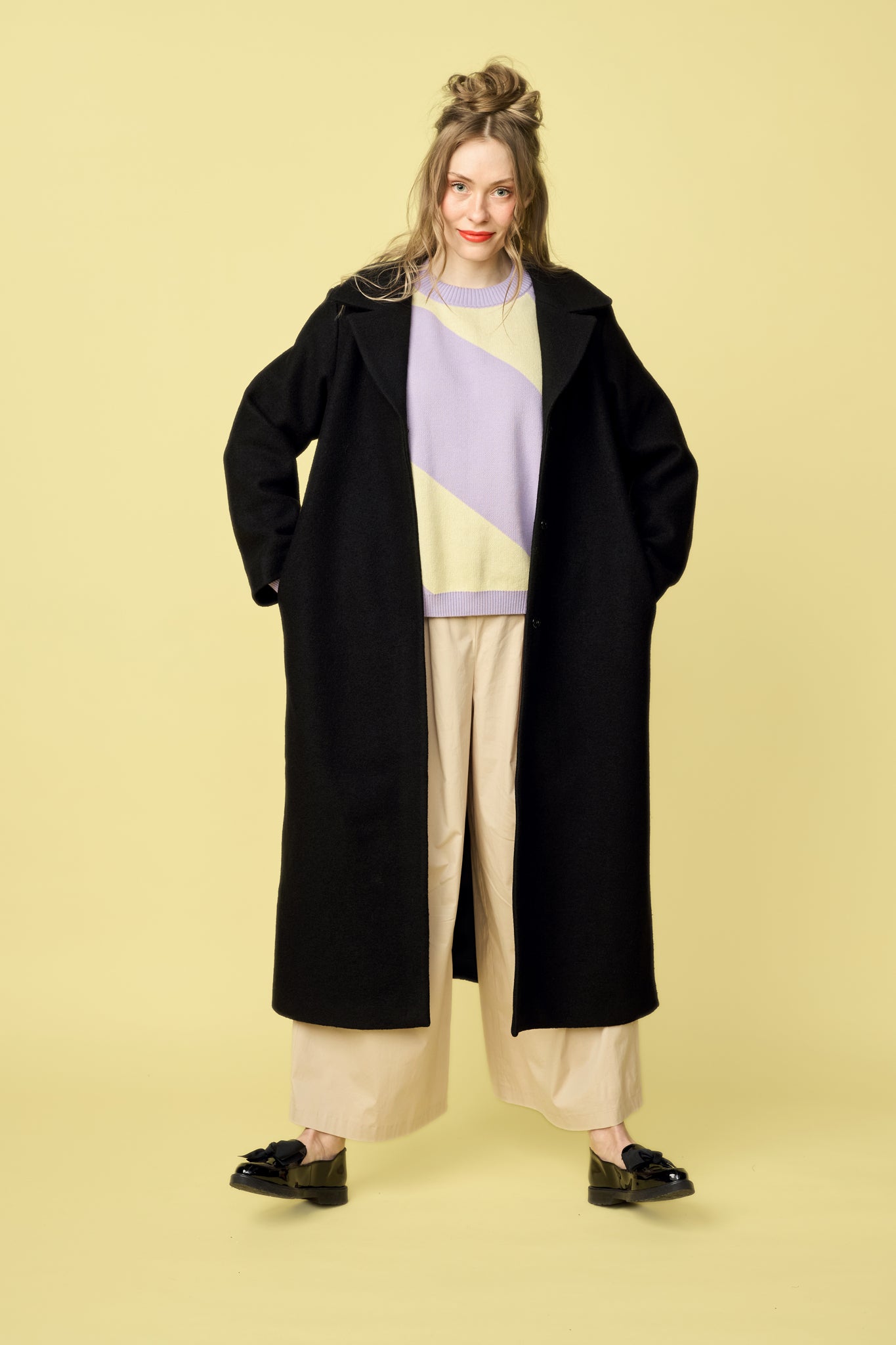 COZY WOOL COAT, Black