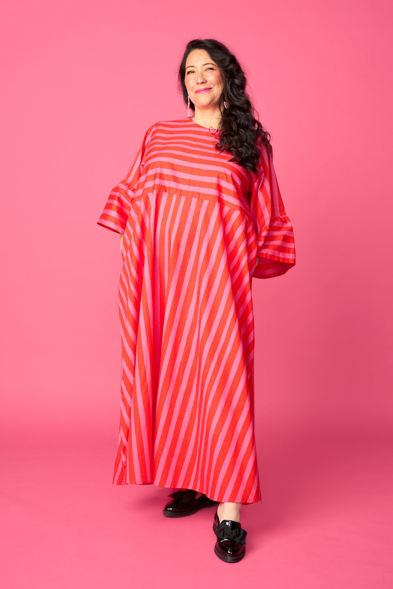 TWIST-dress, Paris stripe pink