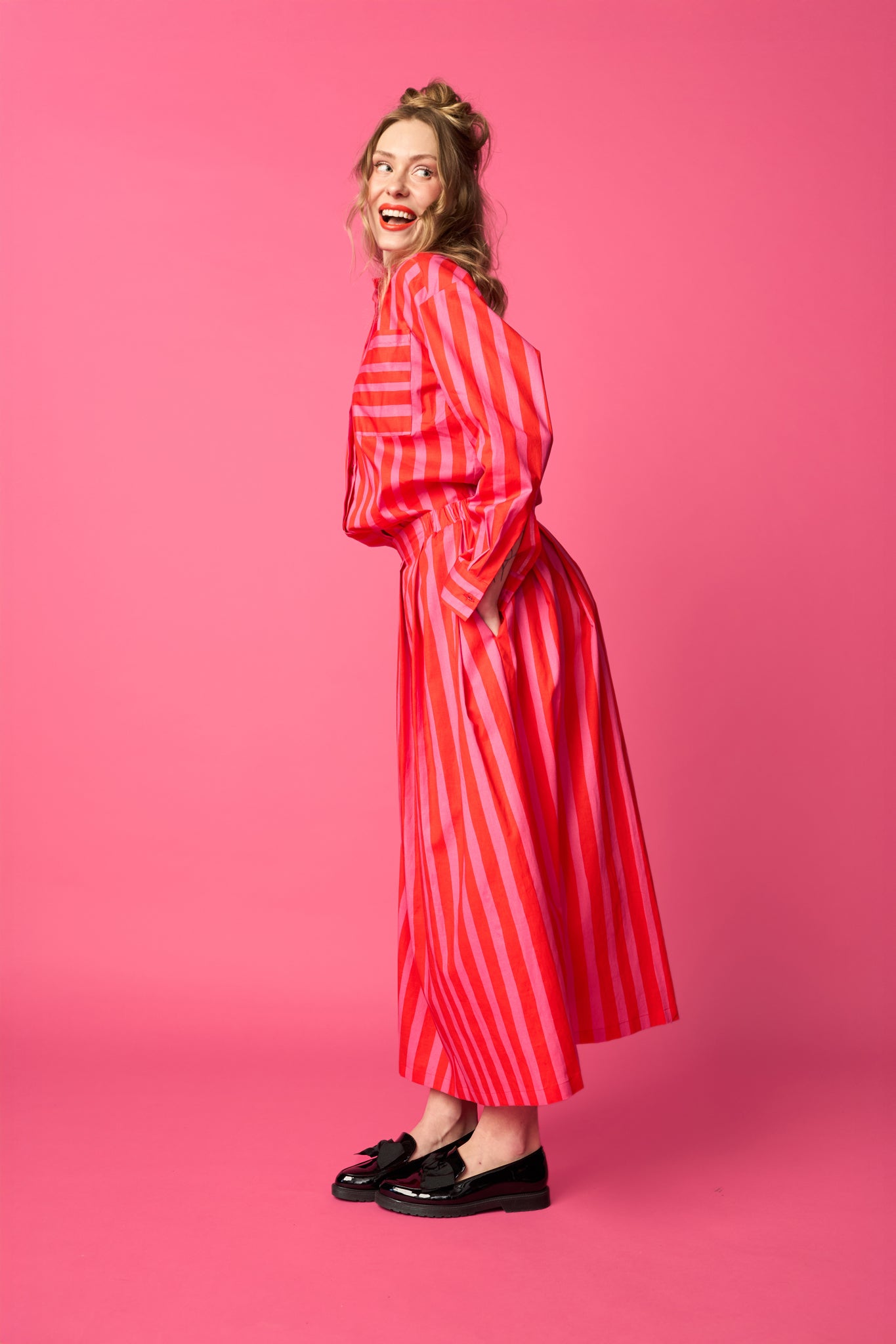 FRESH OVERSIZED -shirt, Paris stripe pink