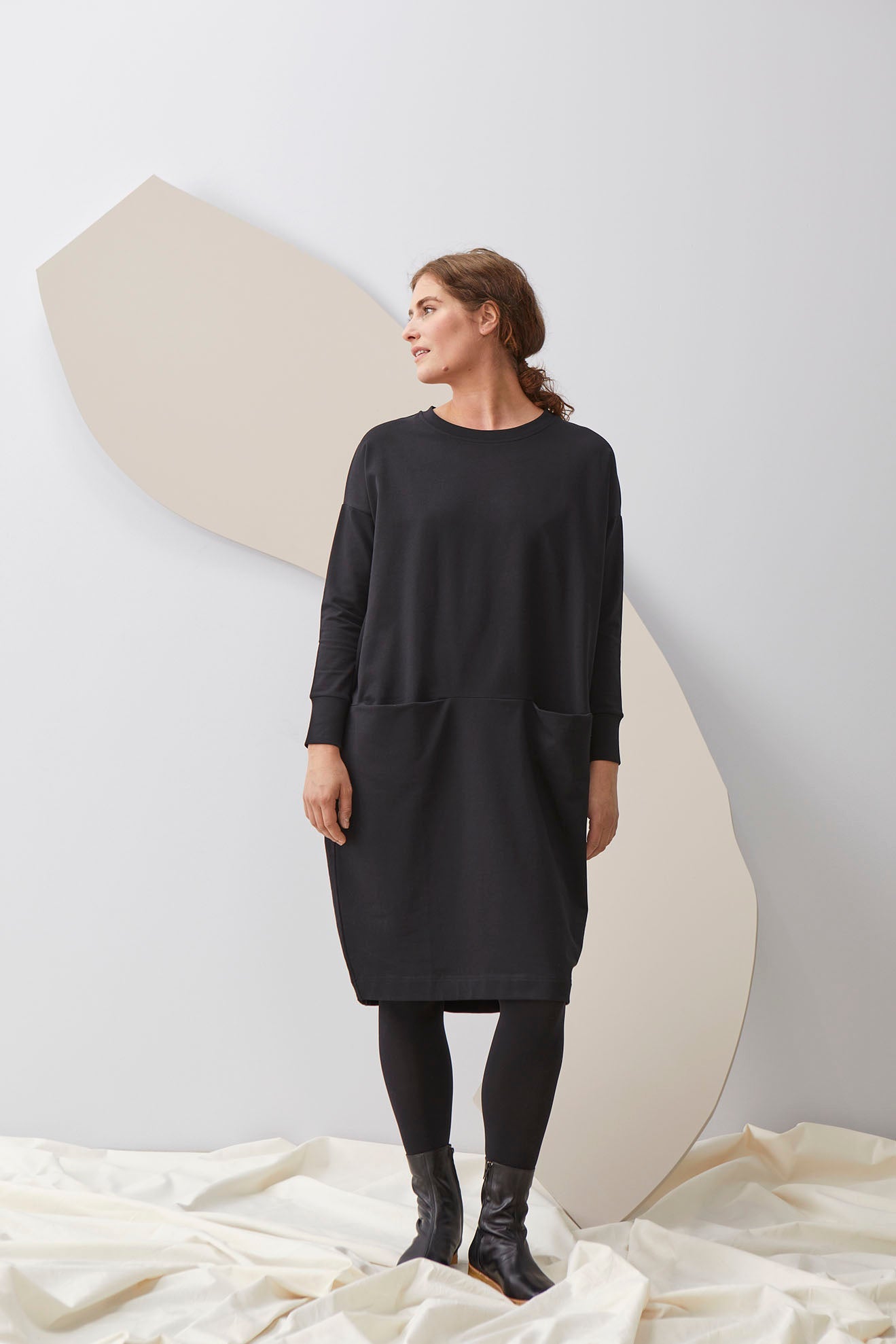 GIANT SPLIT DRESS, Black, Women