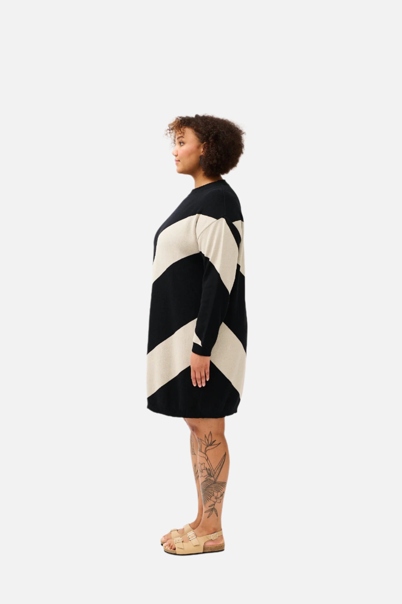 KNIT TUNIC, Black/Sand