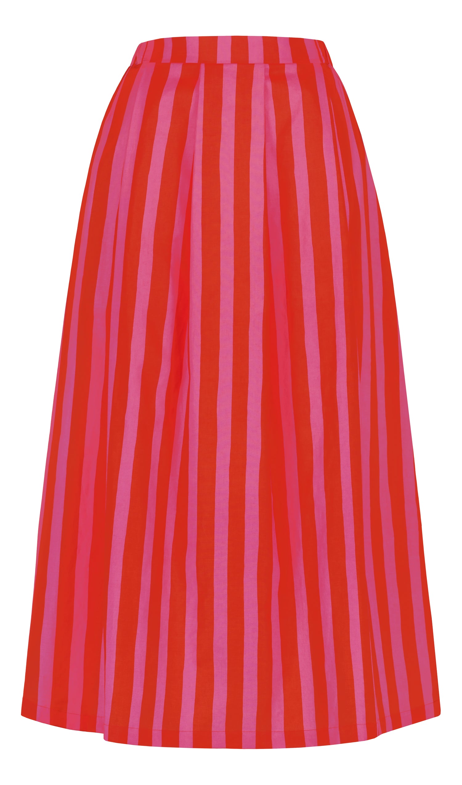 PLEATED-skirt, Paris stripe pink