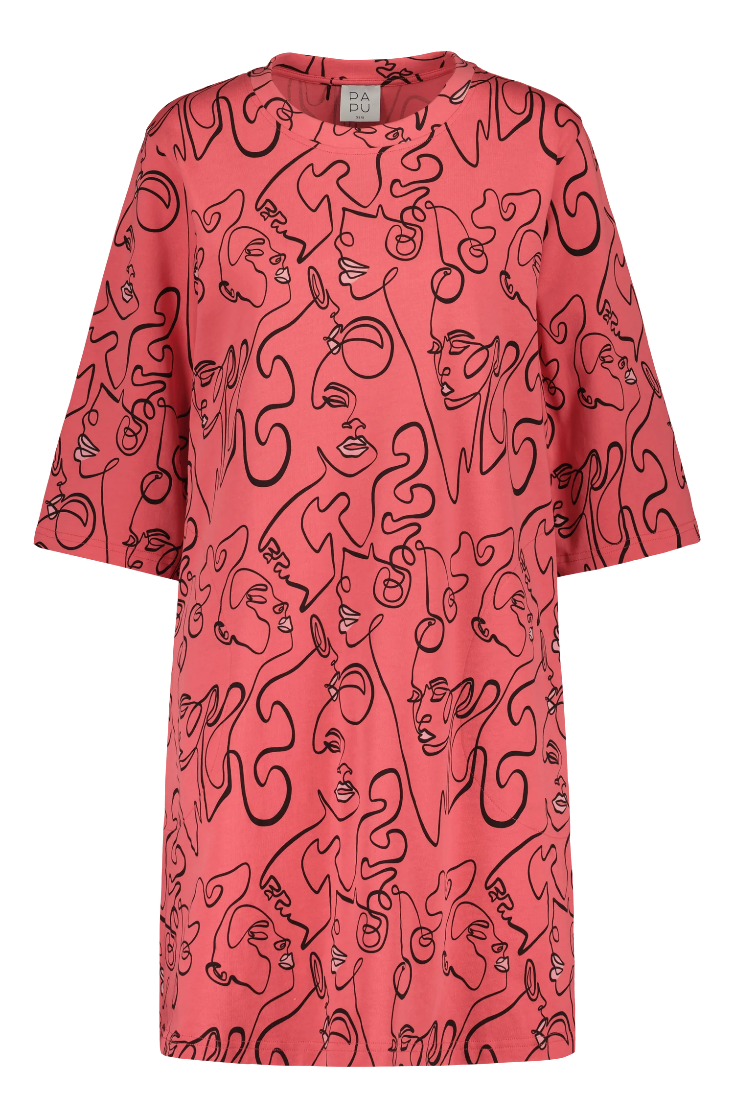 PRE-ORDER: TEE POCKET DRESS, Lipstick, Coral CORAL RED