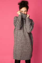 TUBE DRESS, Fluffy knit, Granit Grey