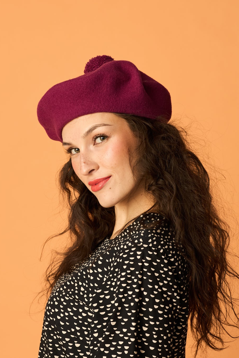 POM POM BERET, Grape Purple Grape Purple