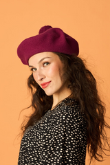 POM POM BERET, Grape Purple Grape Purple