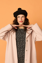 POM POM BERET, Black BLACK