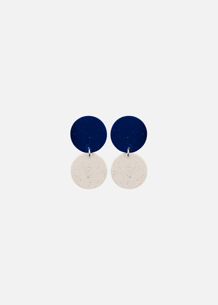 DOTS EARRINGS No.2, Sweet Blueberry/First Snow