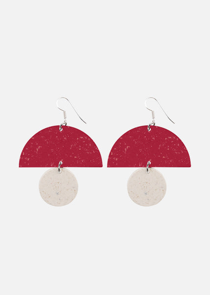 BEANS EARRINGS No.4, Juicy Red/First Snow