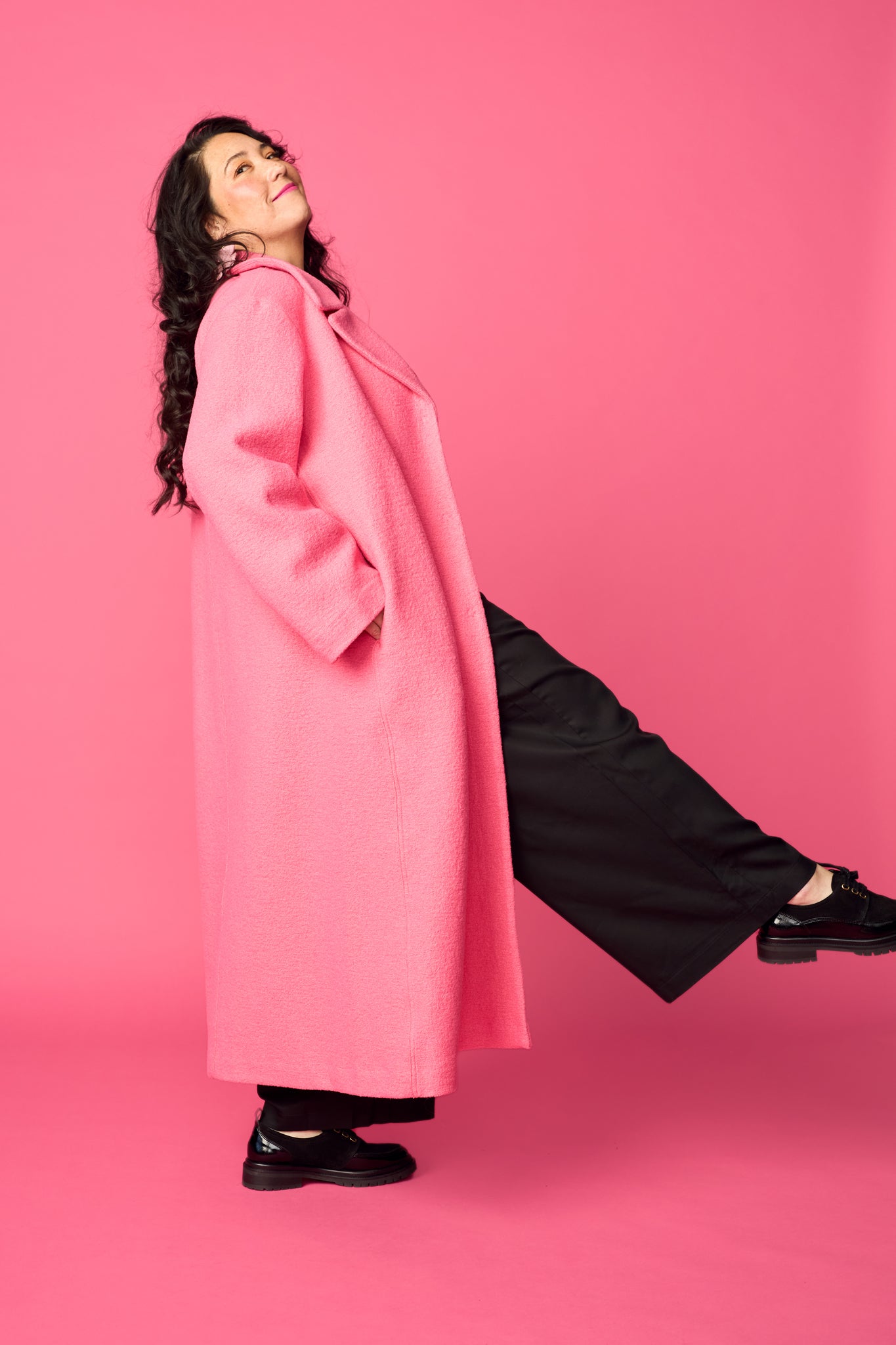 COZY WOOL COAT, Flow Pink