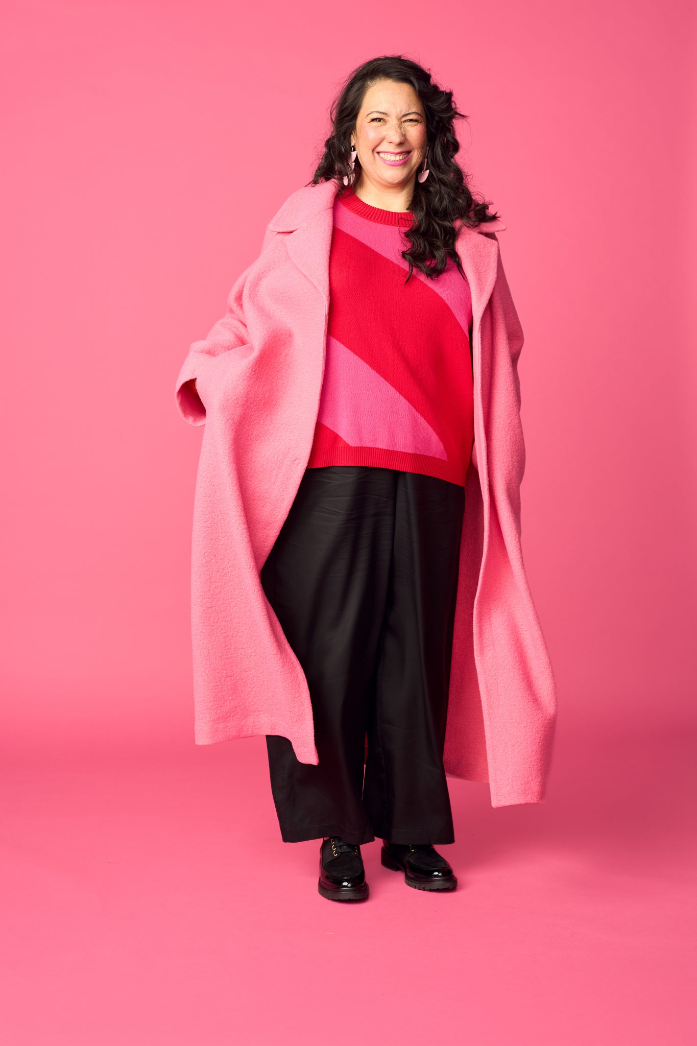 COZY WOOL COAT, Flow Pink