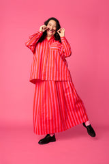 FRESH OVERSIZED -shirt, Paris stripe pink