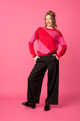 Knit Sweater, Diagonal Stripes