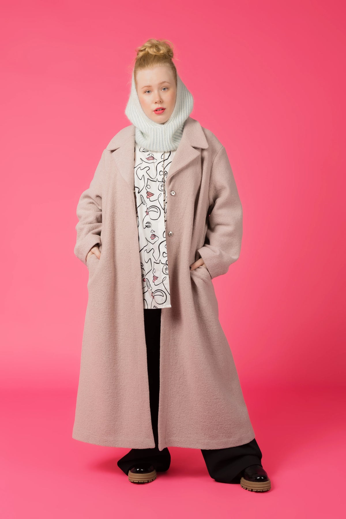 COZY Wool Coat, Misty Pink