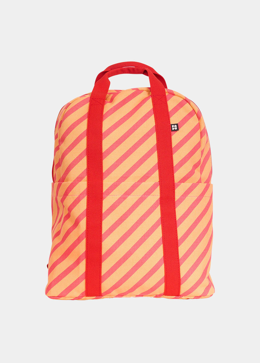 BACKPACK, Diagonal Stripe, Cantaloupe/Red