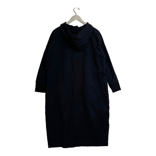 Papu giant split hoodie dress, black | woman L