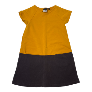 Papu split sweat t-shirt dress, grey/amber | 98/104cm