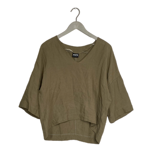 Papu linen shirt, golden green | woman XS