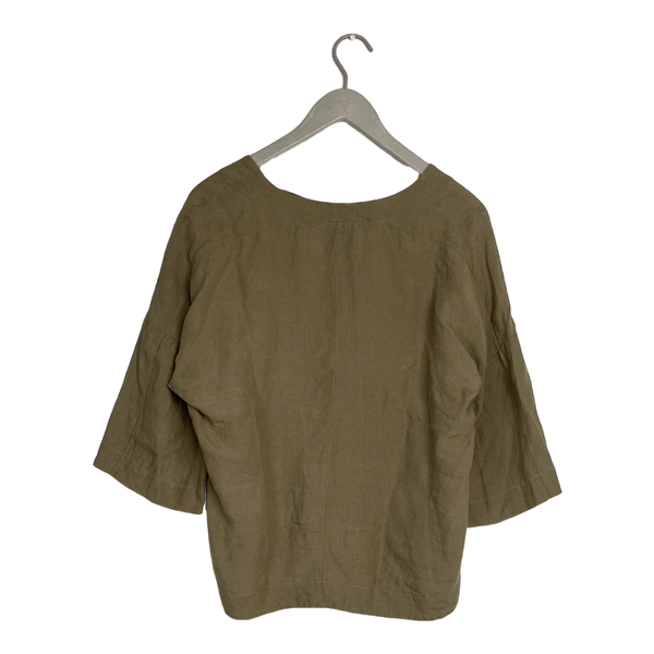 Papu linen shirt, golden green | woman XS