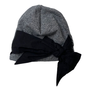 Papu bow beanie, grey/black | 42/46