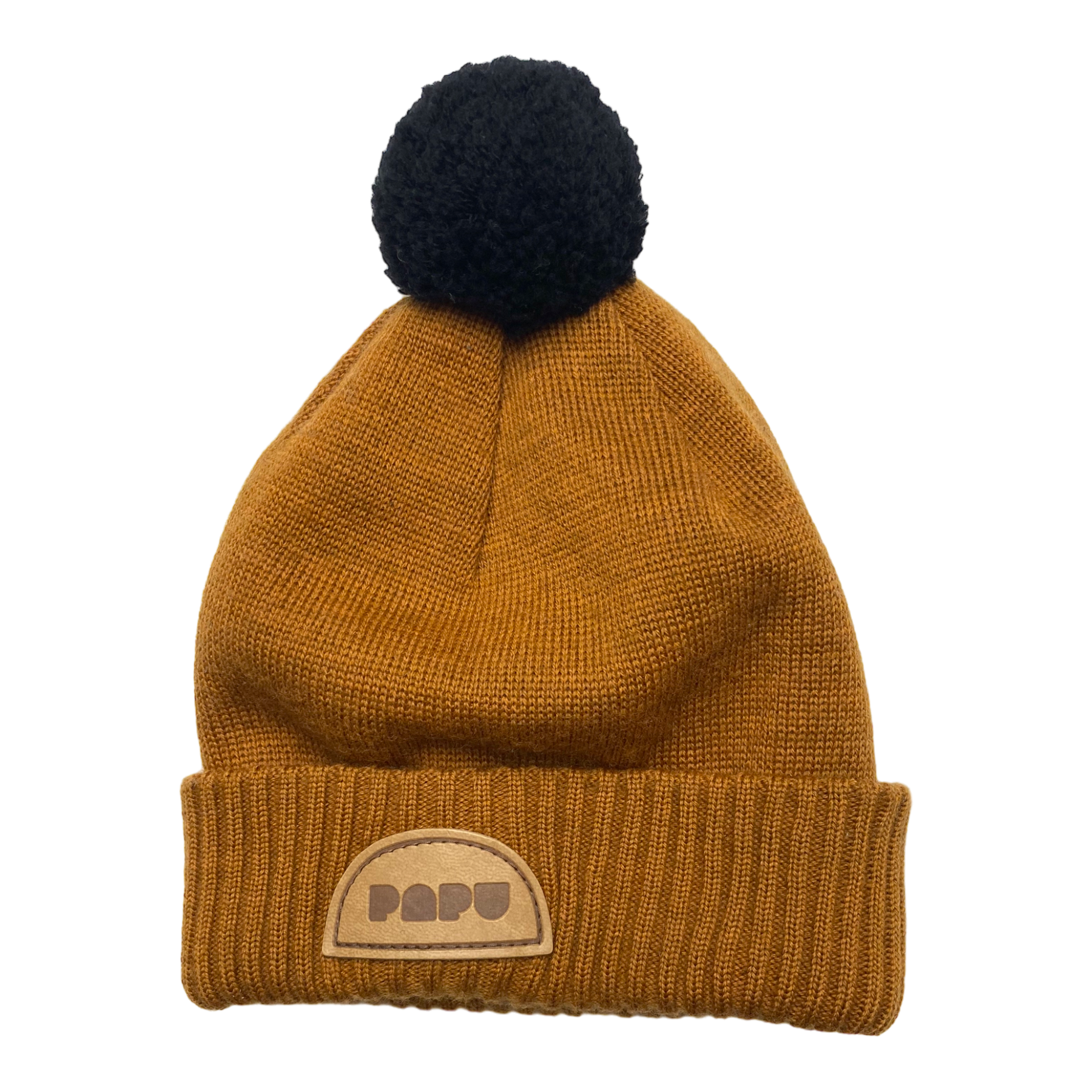 Papu merino pom beanie, orange | 1-2y