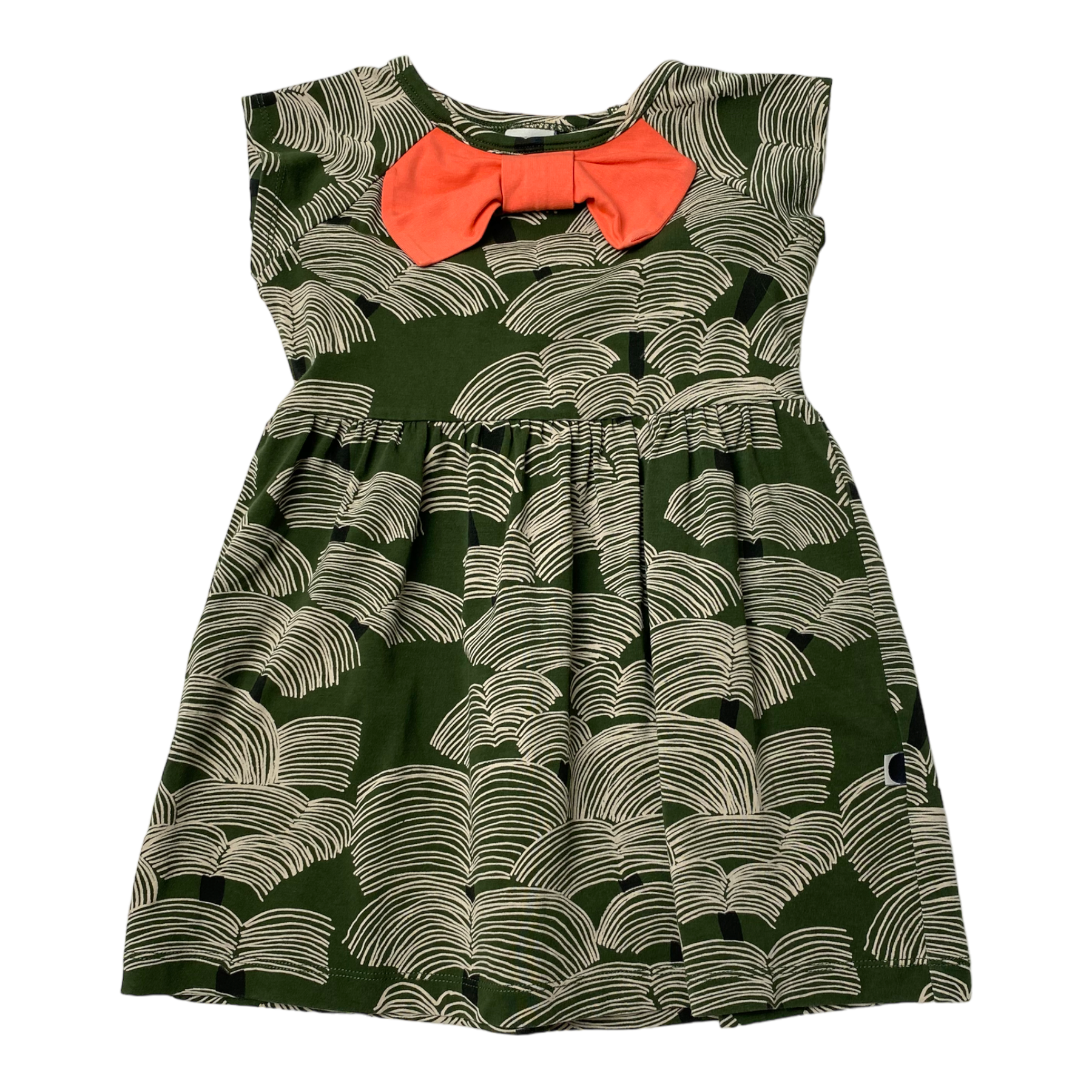 Papu bow dress, forest green | 86/92cm