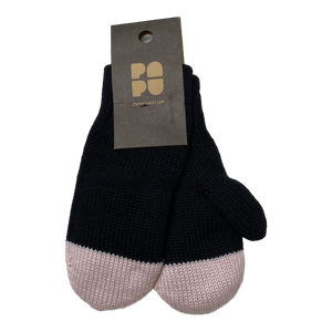 Papu kivi mittens, black/misty rose | 3-5y