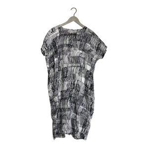 Papu boxy linen dress, sound waves | women XS