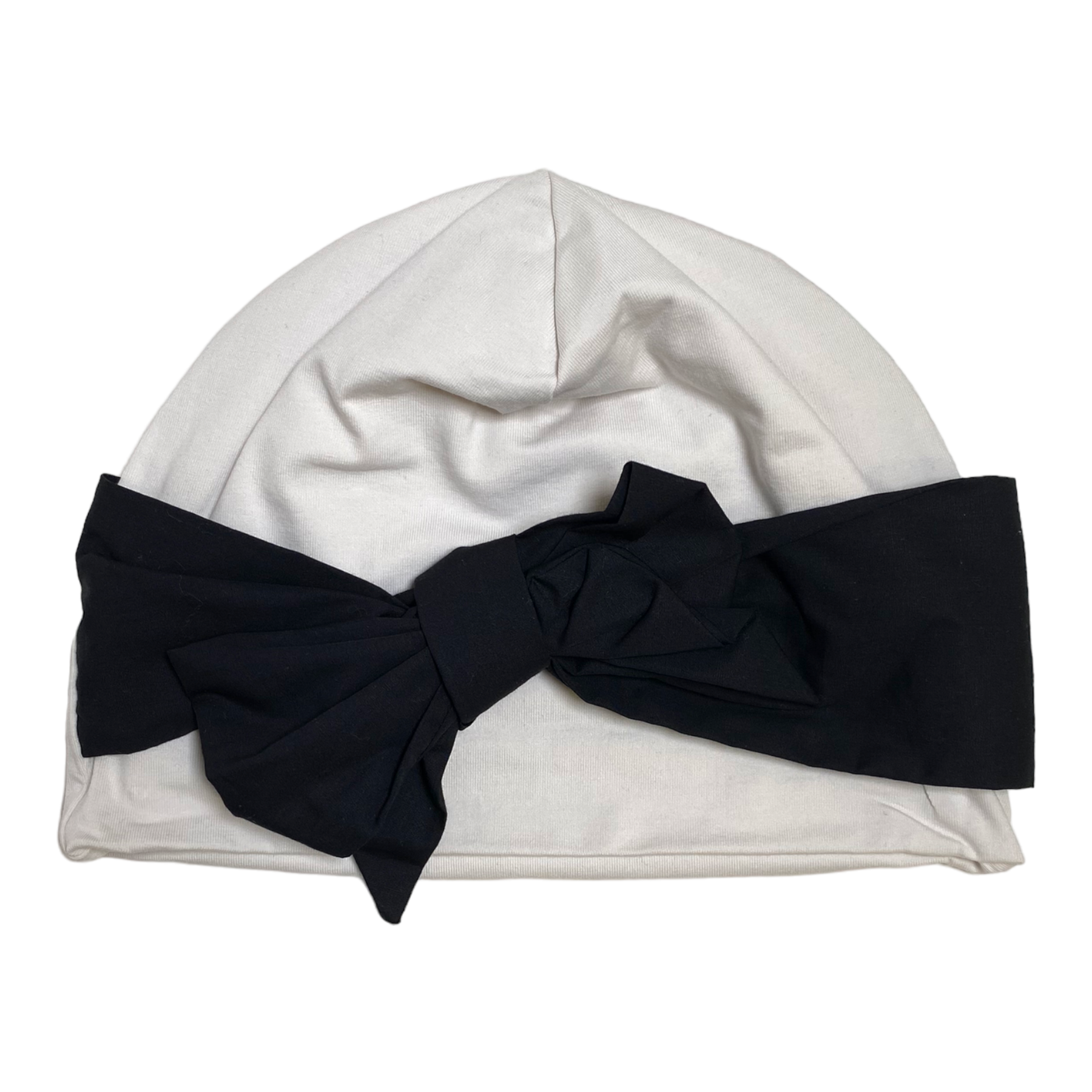 Papu bow beanie, black/white | adult M