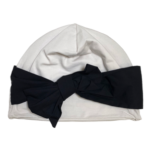 Papu bow beanie, black/white | adult M