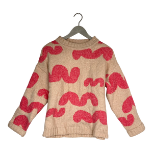 Fluffy knitted sweater, peach, hot pink | woman XS/S