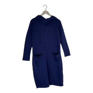 Hooded giant split dress, midnight blue | woman M