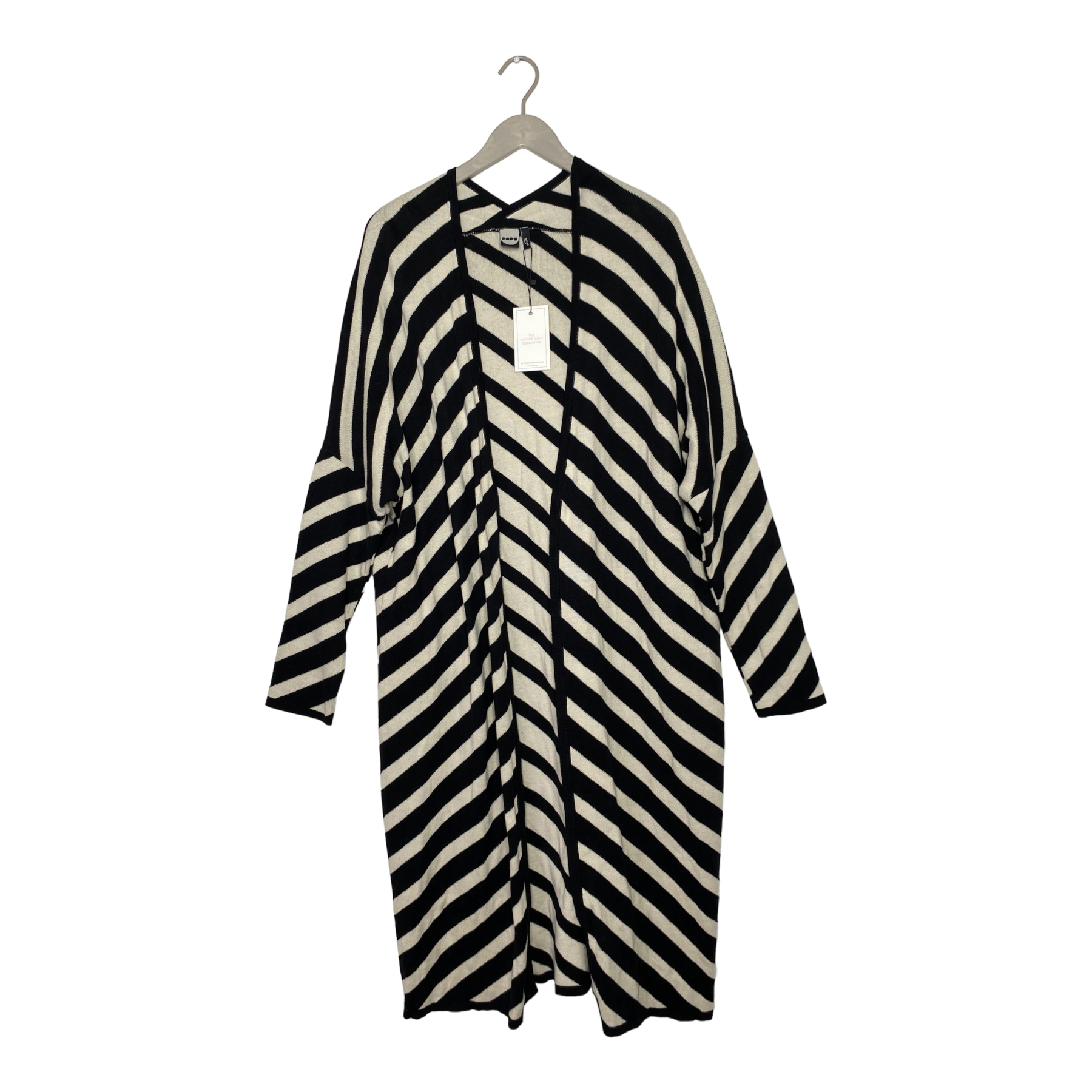 Papu long knitted cardigan, stripes | woman M/L