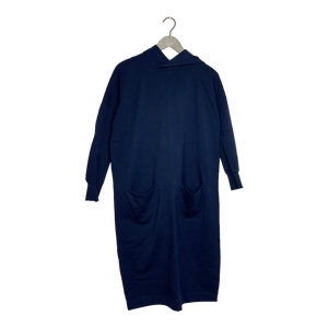 Papu giant split hoodie dress, midnight blue | woman XXS