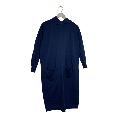 Papu giant split hoodie dress, midnight blue | woman XXS