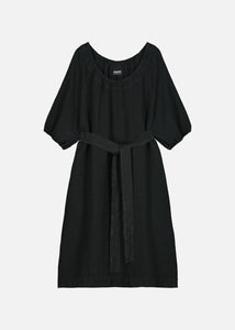POUCH DRESS linen, Black, Women