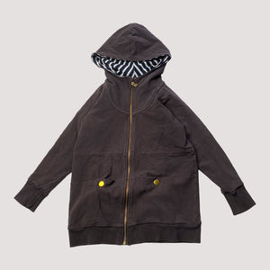 zipper sweat hoodie, coffee | 122/128cm