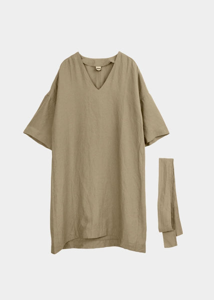 CAFTAN DRESS linen, Golden Green, Women