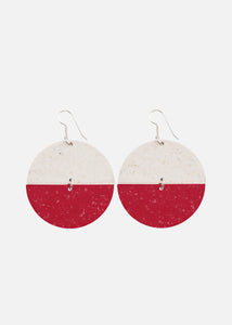 BEANS EARRINGS No.2, First Snow/Juicy Red