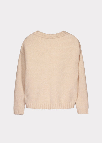 O-NECK PULLOVER, Fluffy knit, Nude, Women