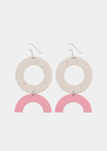 CIRCLES EARRINGS No.2, First Snow/Cherry Blossom