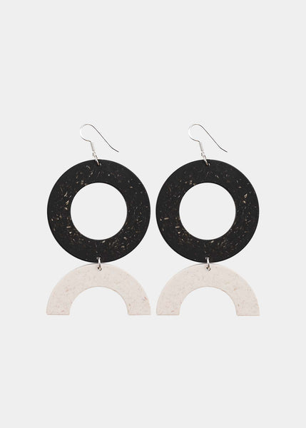 CIRCLES EARRINGS No.2, Warm Granite/First Snow