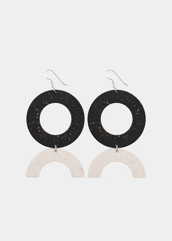 CIRCLES EARRINGS No.2, Warm Granite/First Snow