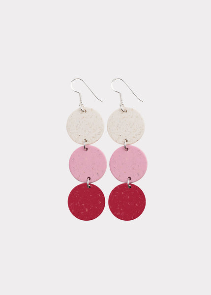 DOTS EARRINGS No.3, Snow/Cherry/Red