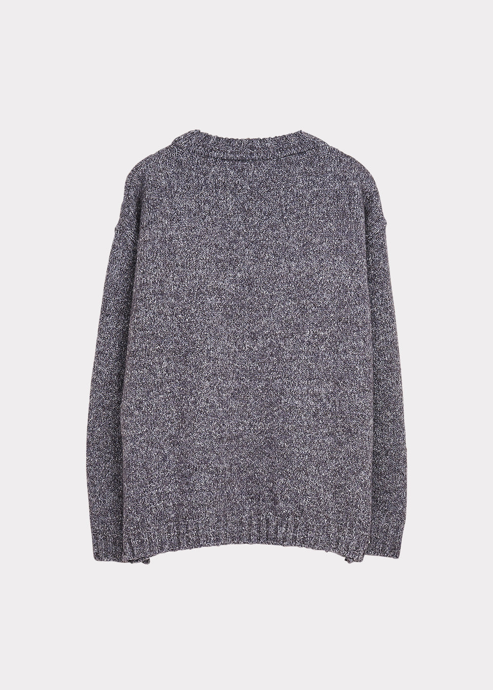 O-NECK PULLOVER, Fluffy knit, Granit Grey, Women