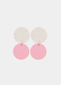 DOTS EARRINGS No.2, First Snow/Cherry Blossom