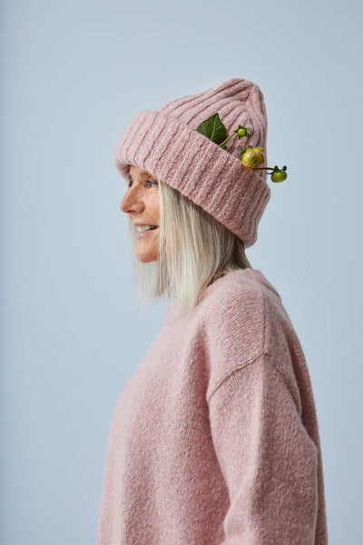 O-NECK PULLOVER, Fluffy knit, Rose, Women